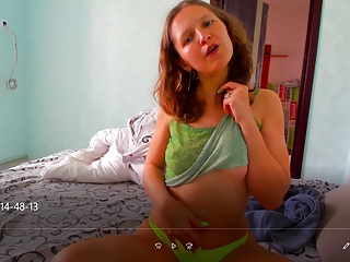 Second Part Stream 31-05-2022 1 Hour 7 Minutes: I In Neon Green Thong And Green T - Shirt Touching My Pussy free video