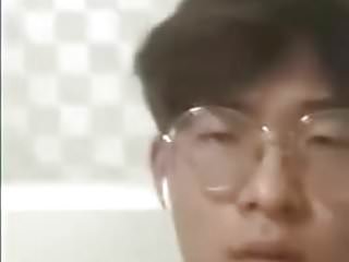 Korean Boy With Glasses Cum Frontal To Camera free video