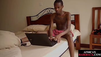 Inked Nubian Twink Oils Up His Uncut Dick Before Jerking free video