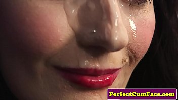 Lingeried Beauty Facialized With Huge Load free video