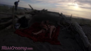 Strangers Caught My Wife Touching And Masturbating My Cock On A Public Nude Beach With Cumshot - Misscreamy free video