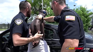 Horny Gay Cops Take Black Suspect To The Locker Room For A Banging