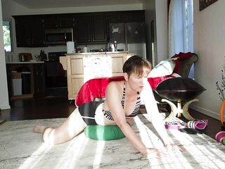 Goddess Aurora Willows Stretching In Frog Pose free video