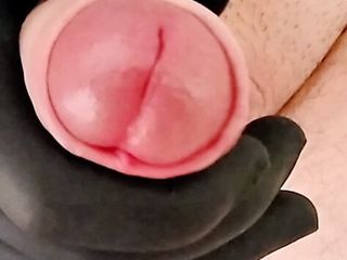 Yahim Behar. Masturbation With Black Latex Gloves
