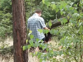 German Brunette Taking A Monster Cock In The Woods free video