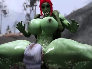 Curvy Elf And Half Orc Were Fucked By Orc Futanari's Huge free video