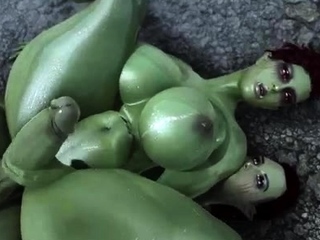 Two Futanari Orc Sisters Fuck Each Other With Their Big free video