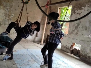 Two Girls Suspended In An Abandoned House free video