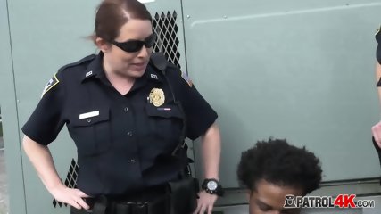 Horny Female Officers Take On Criminal With Big Cock free video